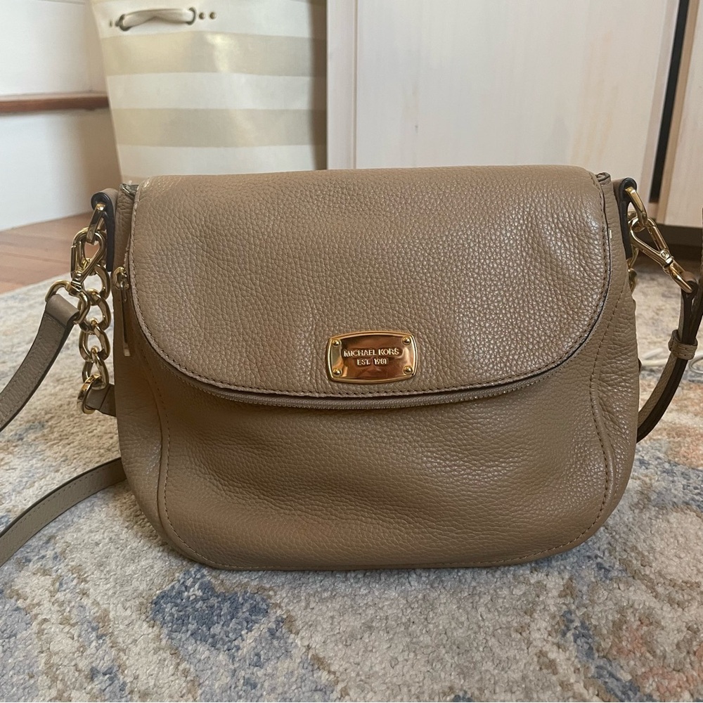 Michael Kors Tan Leather Crossbody Bag